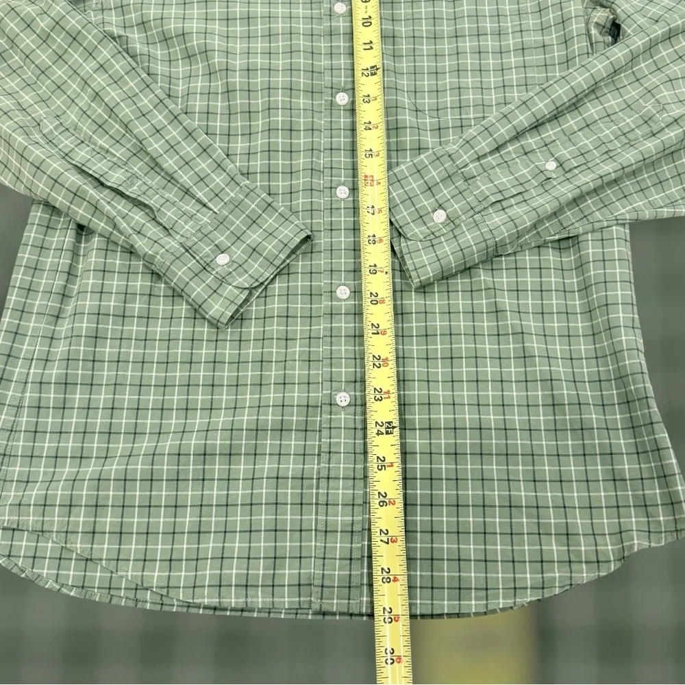 J Crew Button Down Shirt Mens Sz M Slim Fit Size Green Plaid Long Sleeve